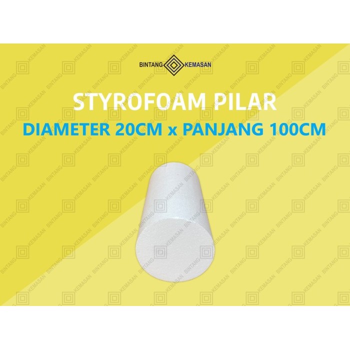 

Styrofoam Pilar / Tabung / Bulat Diameter 20 x 100cm Hard Density 20