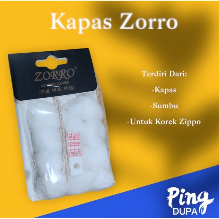 `````````] Kapas Zippo Merek Zorro