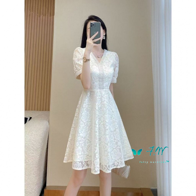 Korean dress/gentle  dress/French dress/gentle style/slim fit/V-neck/Korean dress