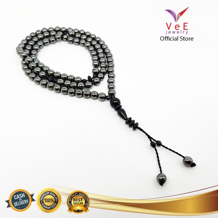 Tasbih Batu Blustin 99 Butir Bola - Vee Kalung Tasbih Tasbeh Asli 100%