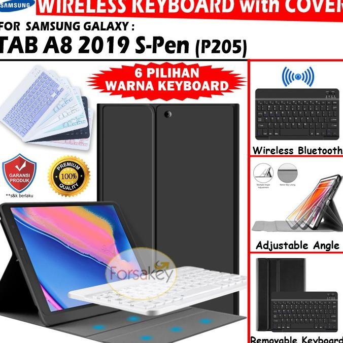 SAMSUNG GALAXY TAB A8 2019 S PEN SM P205 BLUETOOTH KEYBOARD CASE COVER