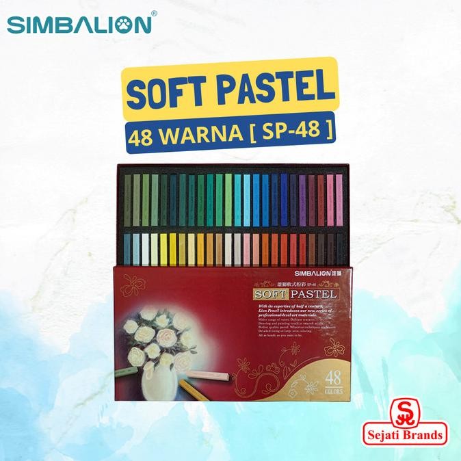 SIMBALION SOFT PASTEL 48 WARNA SP-48/ CRAYON KAPUR SOFT PASTEL