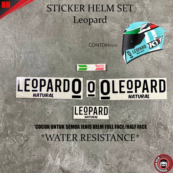 TERLARIS STICKER HELM LEOPARD - STICKER LEOPARD - STICKER HELM TAHAN AIR