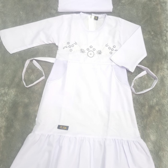 GAMIS PUTIH ANAK PEREMPUAN 4/5/6TAHUN,BAJU MUSLIM PAUD TK,SET MANASIK