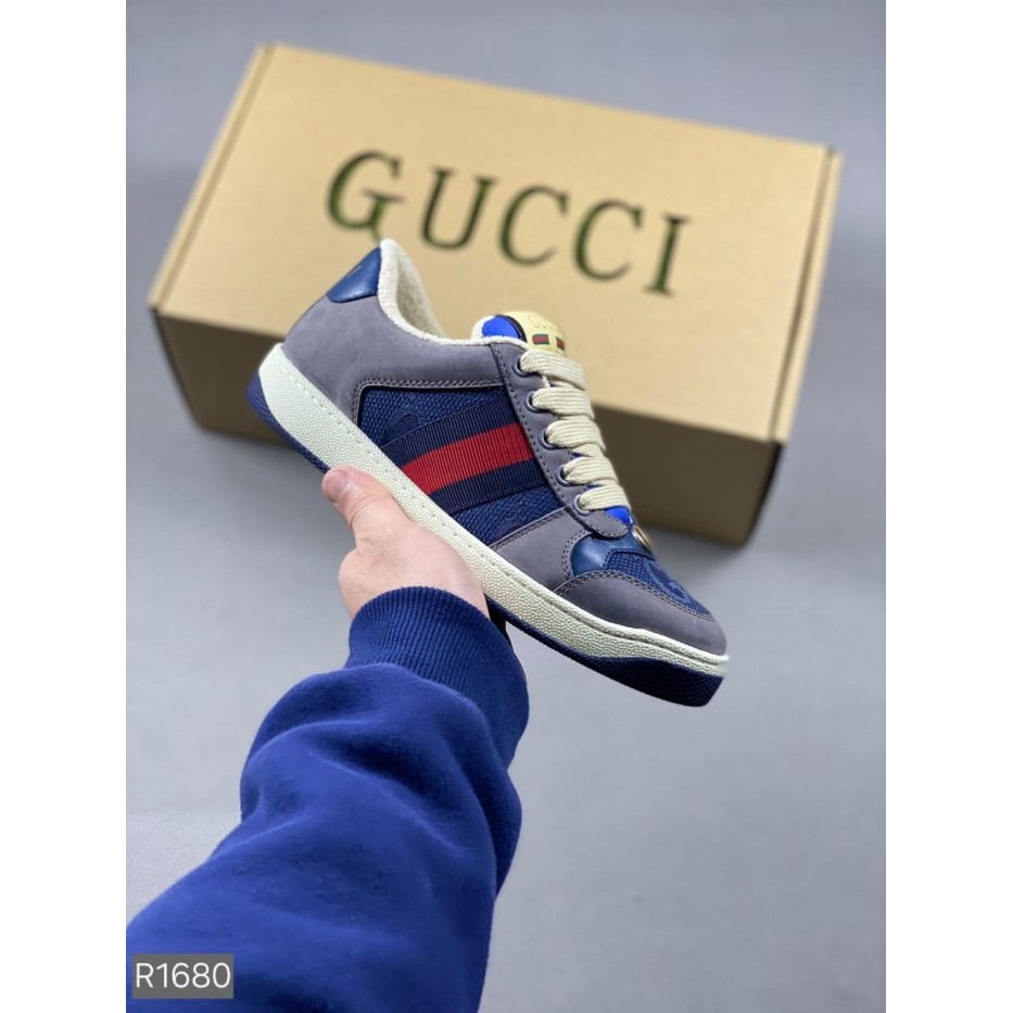 Sneakers Kulit pria tali sepatu sneakers santai cowok bahan kulit full kekinian keren Casual Luxury 