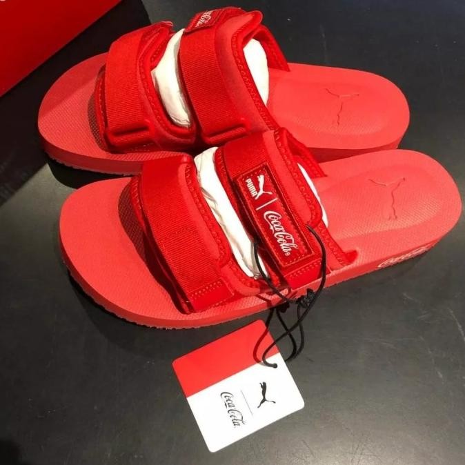 Promo Sandal PUMA Wilo COCA COLA Racing Red- Whit 387042 01 COD