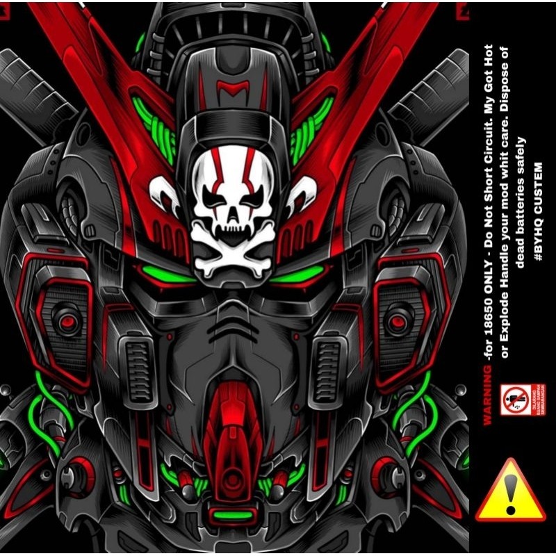 

Terlaris Baterai 18650 Seri Gundam Garskin Stiker Custom Case Laminasi Tebal COD