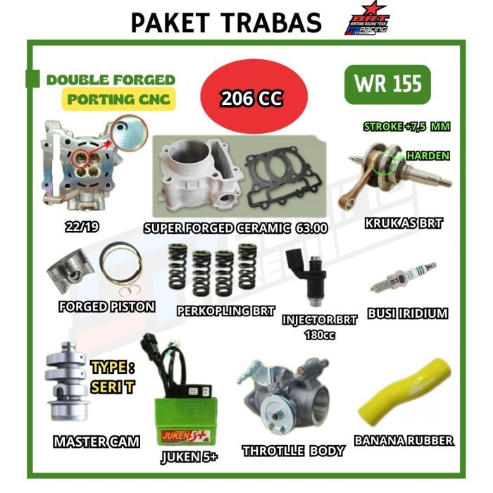 TERBARU BRT Paket Trabas 8 WR 155 Paket Bore UP 206cc BISA GRAB