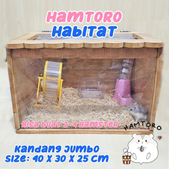TERBARU Hamtoro HABITAT Kandang Landak TEBAL Jumbo Alami Kayu untuk Hamster HOT SALE
