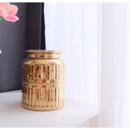 Vas Bunga Keramik Dekorasi Emas Hoshe - Budapest Gold Original Dan Terpercaya