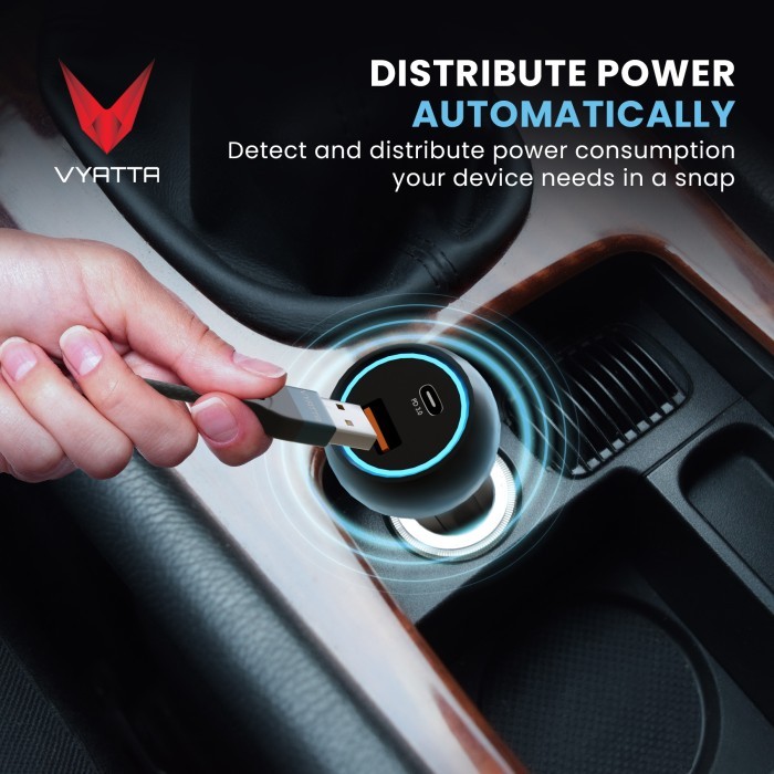 VYATTA CAR CHARGER MOBIL 48 W FAST CHARGING PPS TYPE C PD QUICK CHARGE