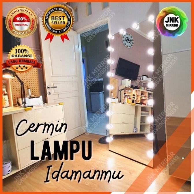 Cermin Berdiri Lampu Vanity Mirror LED Rias Panjang Badan Body
