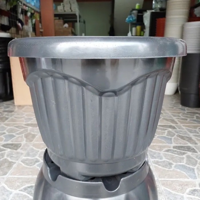 Pot Plastik Grace Hitam 40 Cm Kuping Untuk Bunga Tanaman