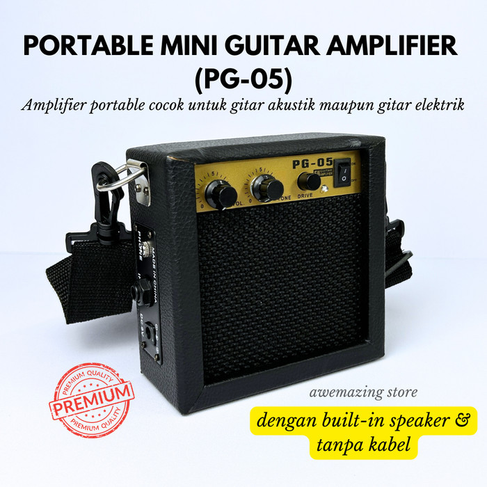Amplifier Gitar Portable / Mini Ampli Gitar Elektrik dan Akustik PG-05