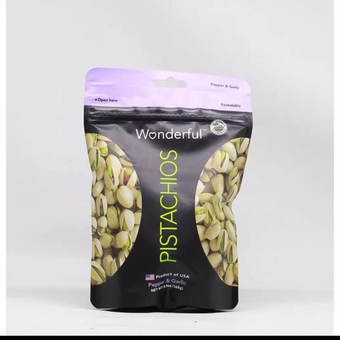 

Wonderful Pistachios Pepper &Garlic-Kacang Almond Berkualitas