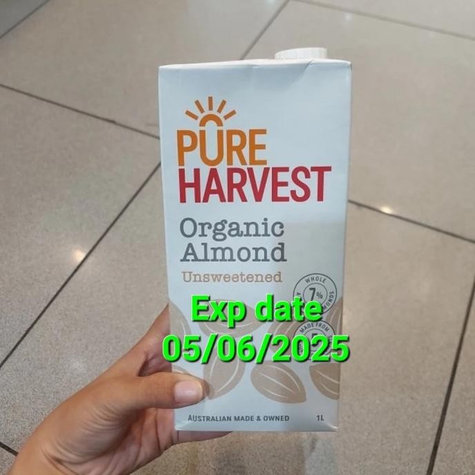 

pure harvest organic almond milk unsweetened 1L susu kacang australia Berkualitas