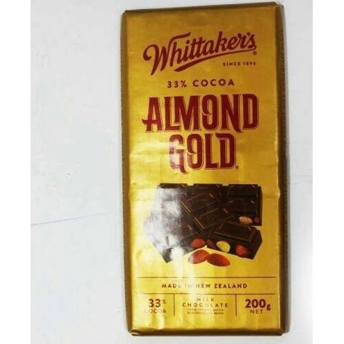 

New Zealand Whittaker's Almond Gold Chocolate Block Whittakers Berkualitas