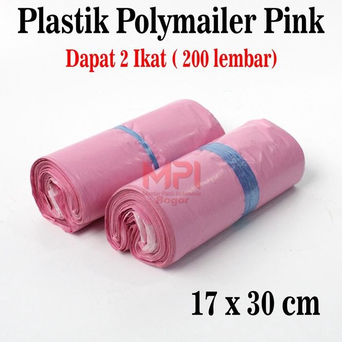 

2 Ikat [ 200 Lembar ] Plastik Polymailer Pink 17 X 30 Cm - Kantong Packing Online Shop - Master Pack