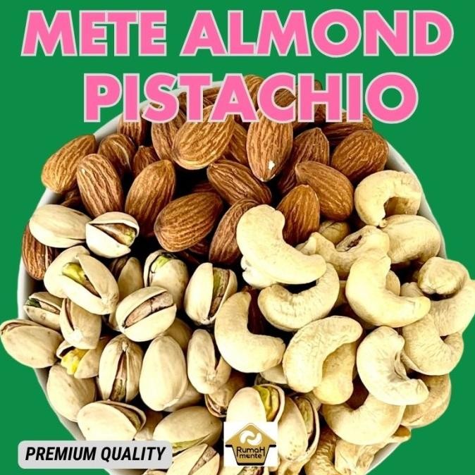 

Mix 3 Nuts Kacang Mete Almond Pistachio 500GR (Sudah Matang) Berkualitas