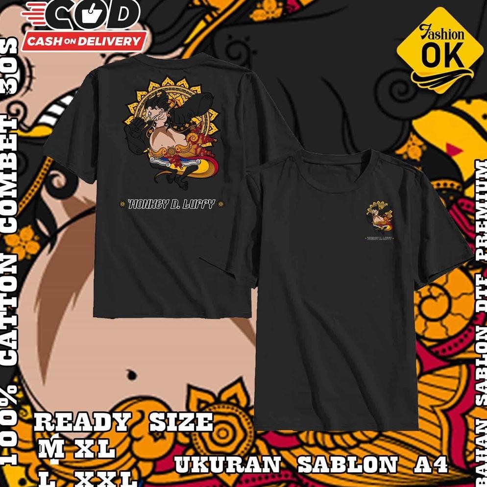 Promo Kaos Jawa Paramesti Wayang Anoman Monkey D. Luffy