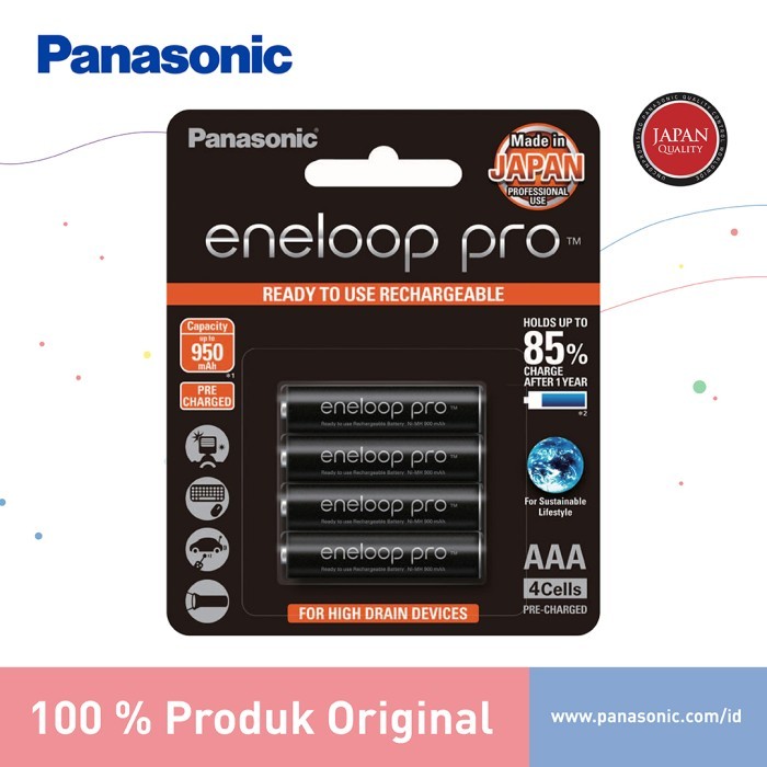 Panasonic Eneloop Pro Baterai Rechargeable Aaa 4Pc Battery Eneloop Pro