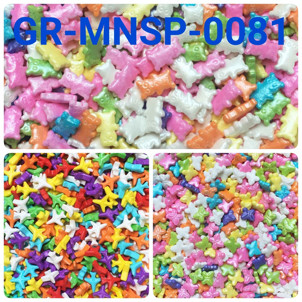 

GR-MNSP-0081 Mix sprinkles springkel 10gr pesawat kupu gummy bear (SPRINKLES)