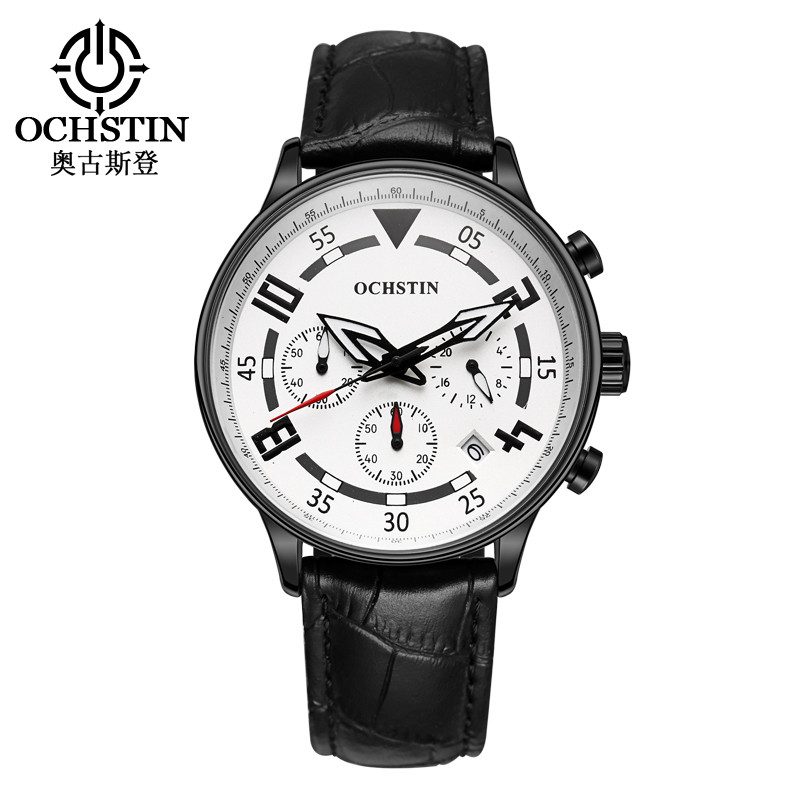 Special price OCHSTIN brand new hot men's watches fashion business table leather waterproof quartz