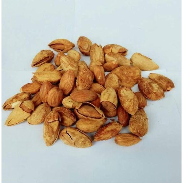 

Roasted almond /kacang almond panggang USA ada cangkang 500gr Berkualitas