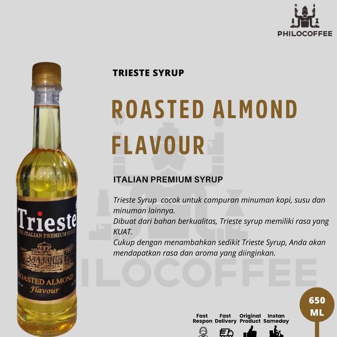 

Trieste Syrup Roasted Almond 650ml | Sirup Trieste Berkualitas