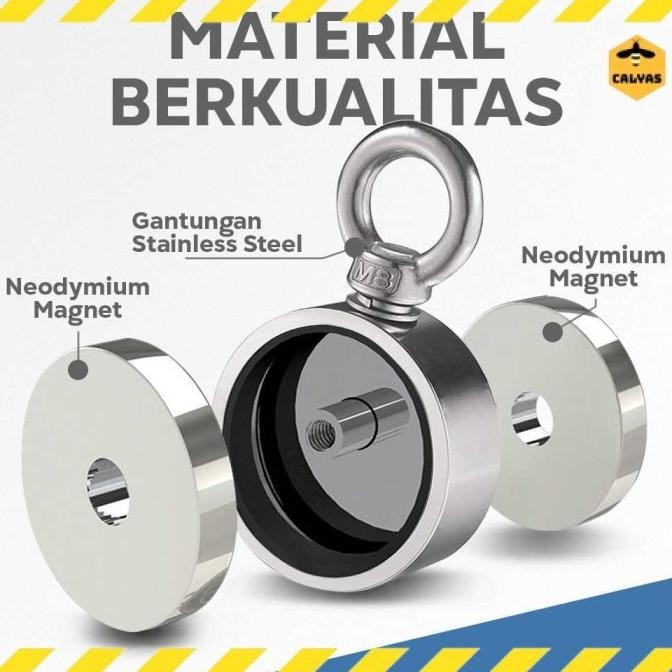 Sale Magnet Fishing Hook Double Round Strong Neodymium 48mm / 60mm