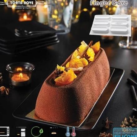 CETAKAN KUE KERING ECLAIR CHOUX FINGER CETAKAN SILIKON COKLAT TARTLET