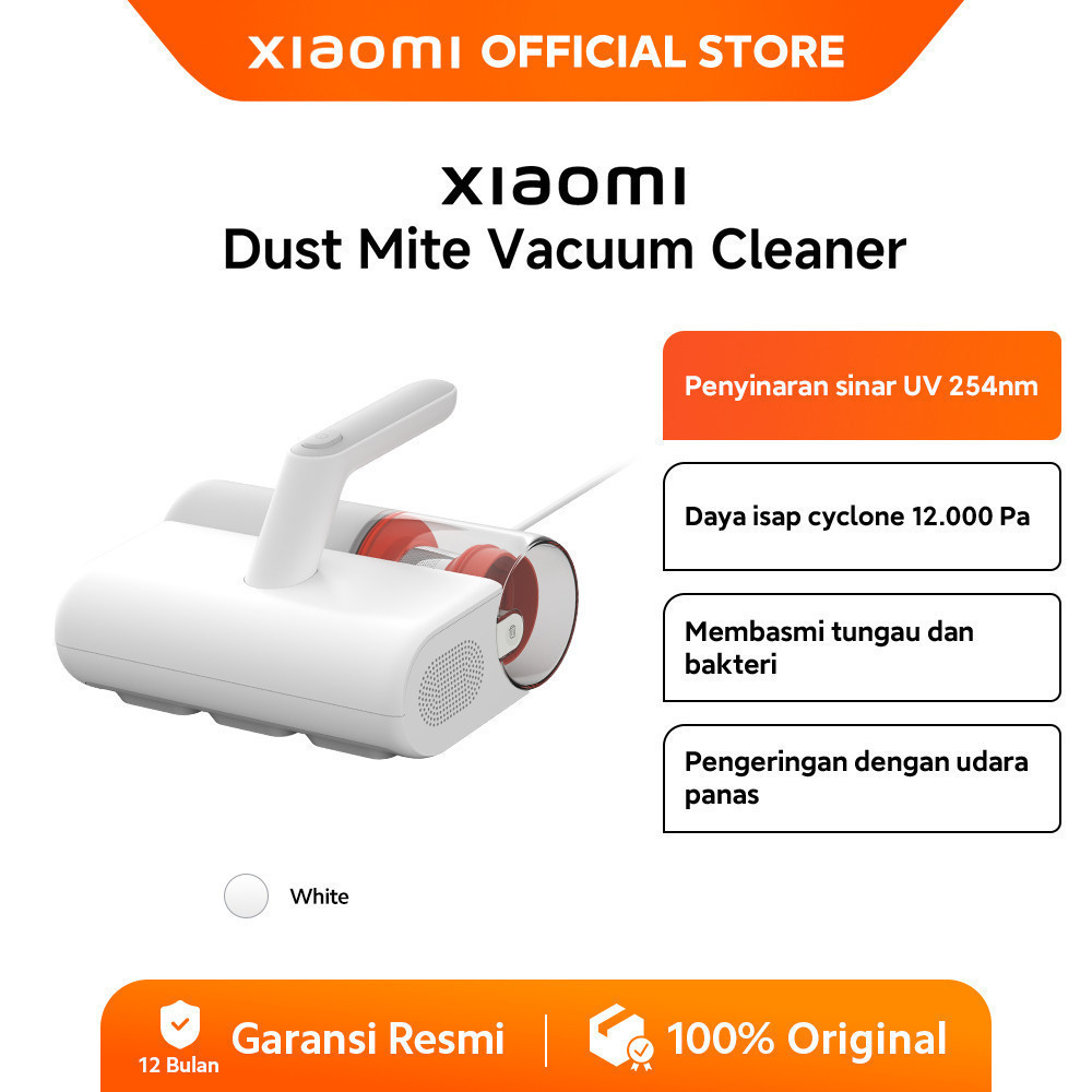 Xiaomi Dust Mite Vacuum Cleaner | Daya Isap Cyclone 12.000 Pa | Sinar UV 254nm | Membasmi Tungau dan Bakteri [Official Store]