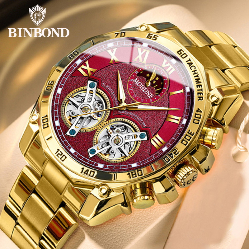 BINBOND Luxury Men Quartz Watches Fashion Concept Decorative Dial Casual Military Sports Wristwatch