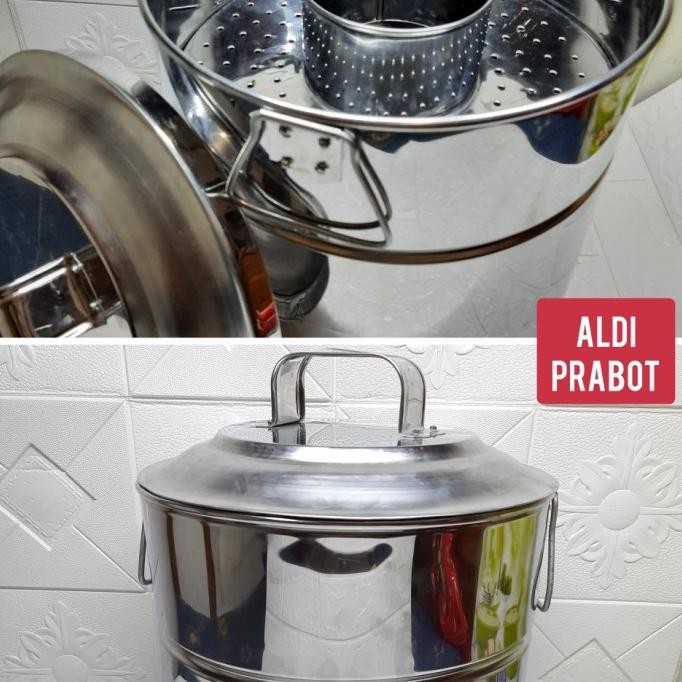 

New Dandang Bakso Stenlis 24 Cm/Langseng Bakso/Panci Bakso Stenlis