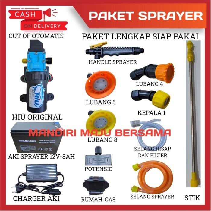 Pompa Dc 12V Hiu Sprayer Elektrik Aki 12V 8Ah Sprayer Pertanian Promo Terjangkau & Original