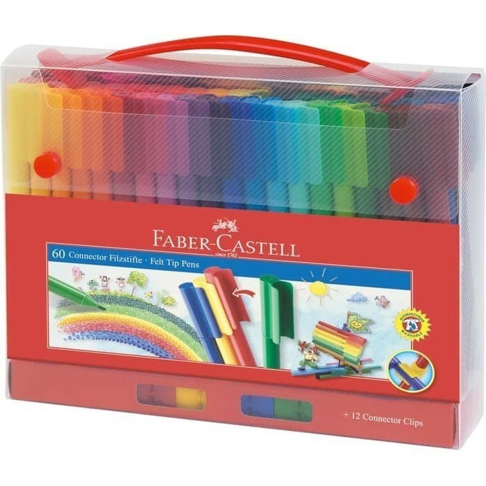 

60 CONNECTOR PENS GIFT CASE + BONUS FABER-CASTEL 155071