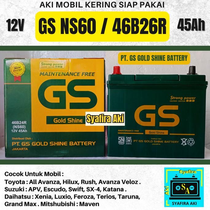 Aki Mobil Toyota Avanza,Rush GS MF NS60 Aki Kering