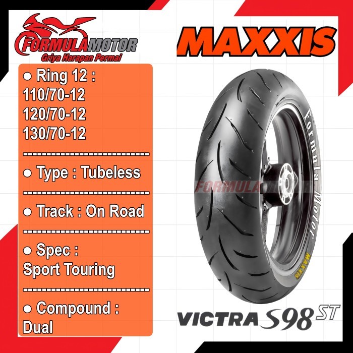 Maxxis Victra S98 ST Ring 12 Tubeless Ban Motor Ring 12 Vespa/Piaggio