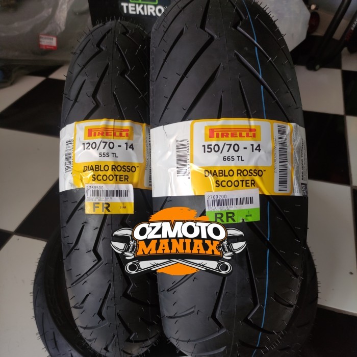 Paket Ban Pirelli Diablo Rosso Scooter 150/70-14 & 120/70-14 Aerox 155