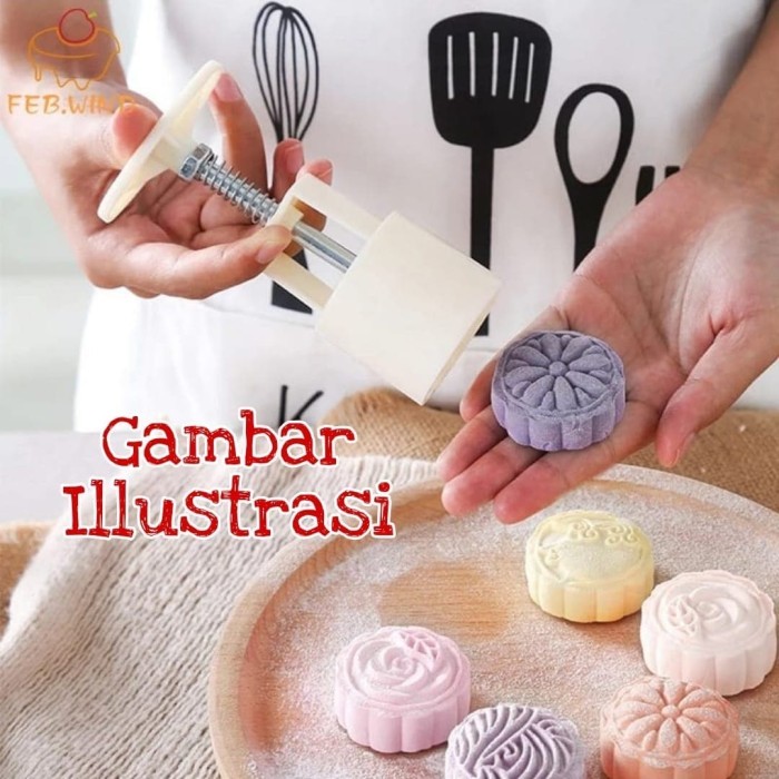 

TERLARIS CETAKAN MOULD MOON CAKE 50 GR / CETAKAN KUE BULAN BULAT 50GRAM MA TOU