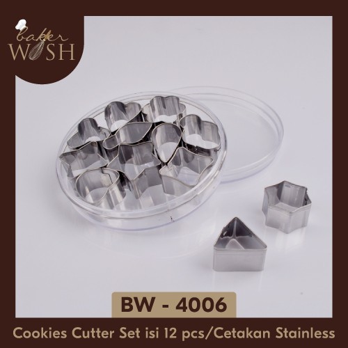 

BEST SELLER COOKIES CUTTER SET ISI 12 PCS/CETAKAN KUE KERING STAINLESS BW - 4006