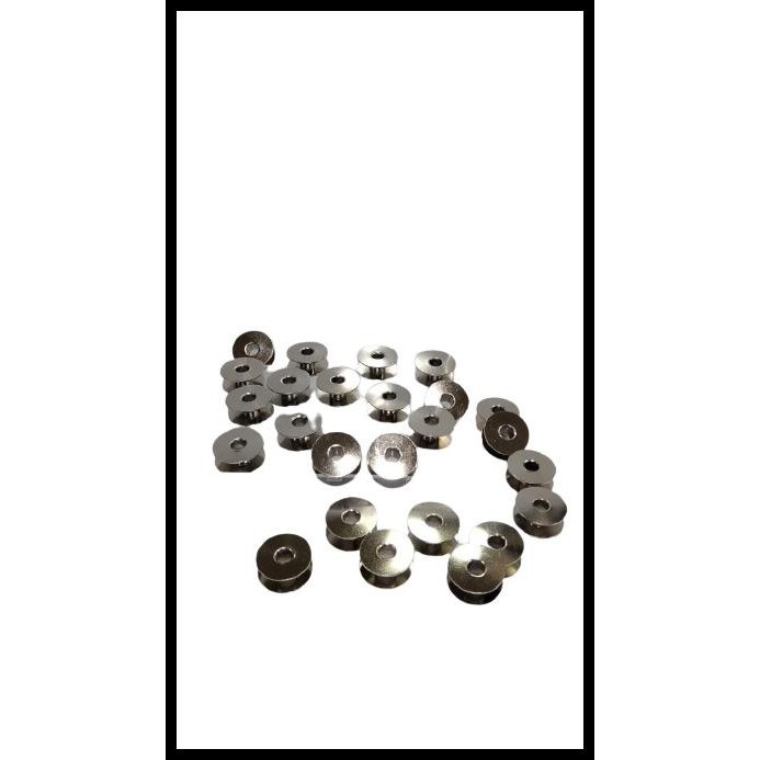 

Terlaris 25 Bobbins + Case Bobbin Spul Besi Mesin High Speed Jarum 1 Good Quality
