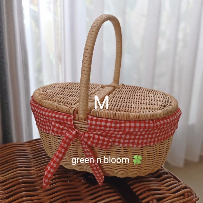 

Keranjang Piknik Rotan Oval Parcel Hampers Buah Kue Kering