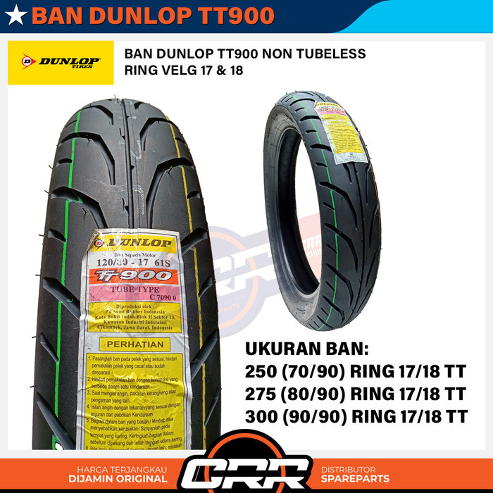 BAN LUAR TUBETYPE DUNLOP TT900 RING 17 18 DUNLOP