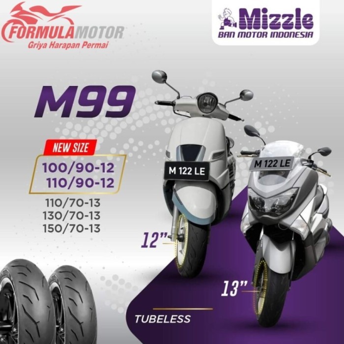 Ban Motor Mizzle M99 Tubeless - Ban Motor Mizzle Ring 12 Tubles