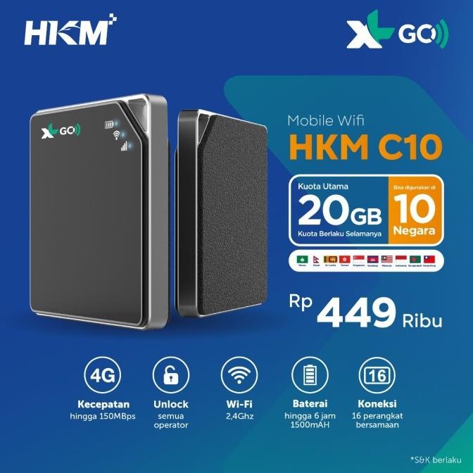 Promo Mifi Router Hkm C10 Speed 4G Lte Free Telkomsel - Xl Go Izi (Unlock)