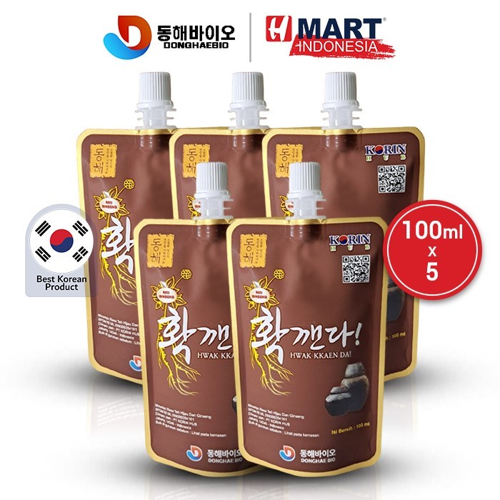 

Hwak Kkaen Da - Minuman Rasa Teh Hijau Dan Ginseng (Bundling 100Ml X 5)