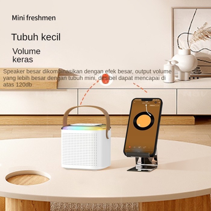 2 Mic Speaker Bluetooth Mini Karaoke Set Wireless Tanpa Kabel