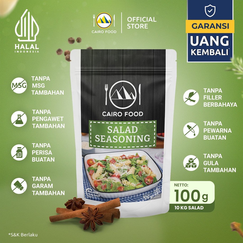 

Bumbu Salad Sehat – Tanpa MSG, 100% Rempah Murni | Cairo Food - 100 gram