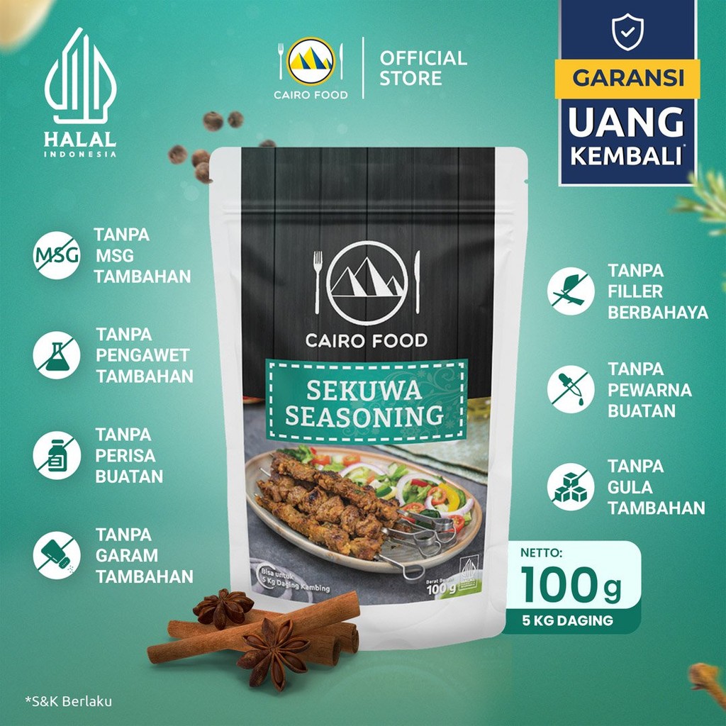 

Bumbu Sekuwa Sehat – Tanpa MSG, 100% Rempah Murni | Cairo Food - 100 gram